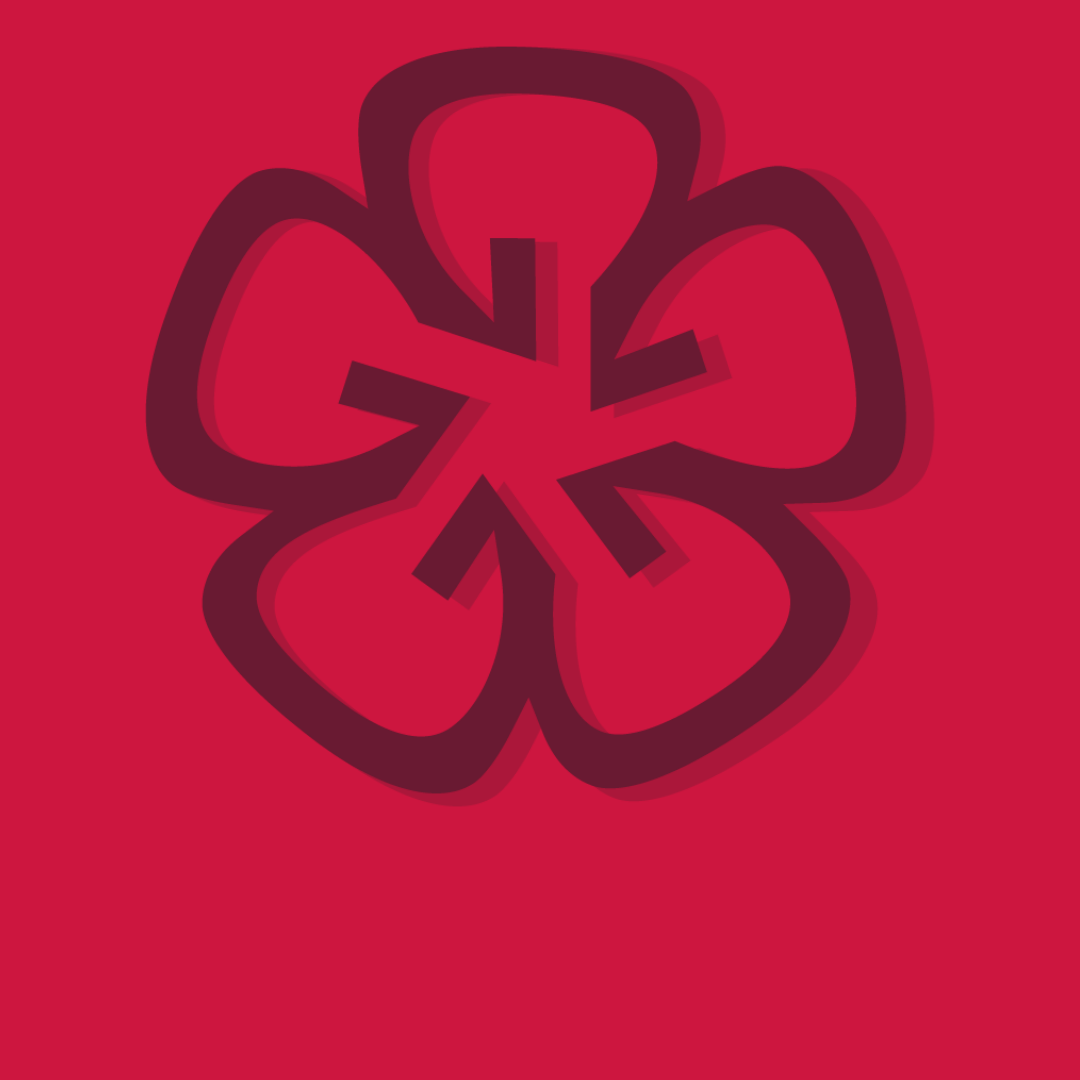 Maroon flower on a red background